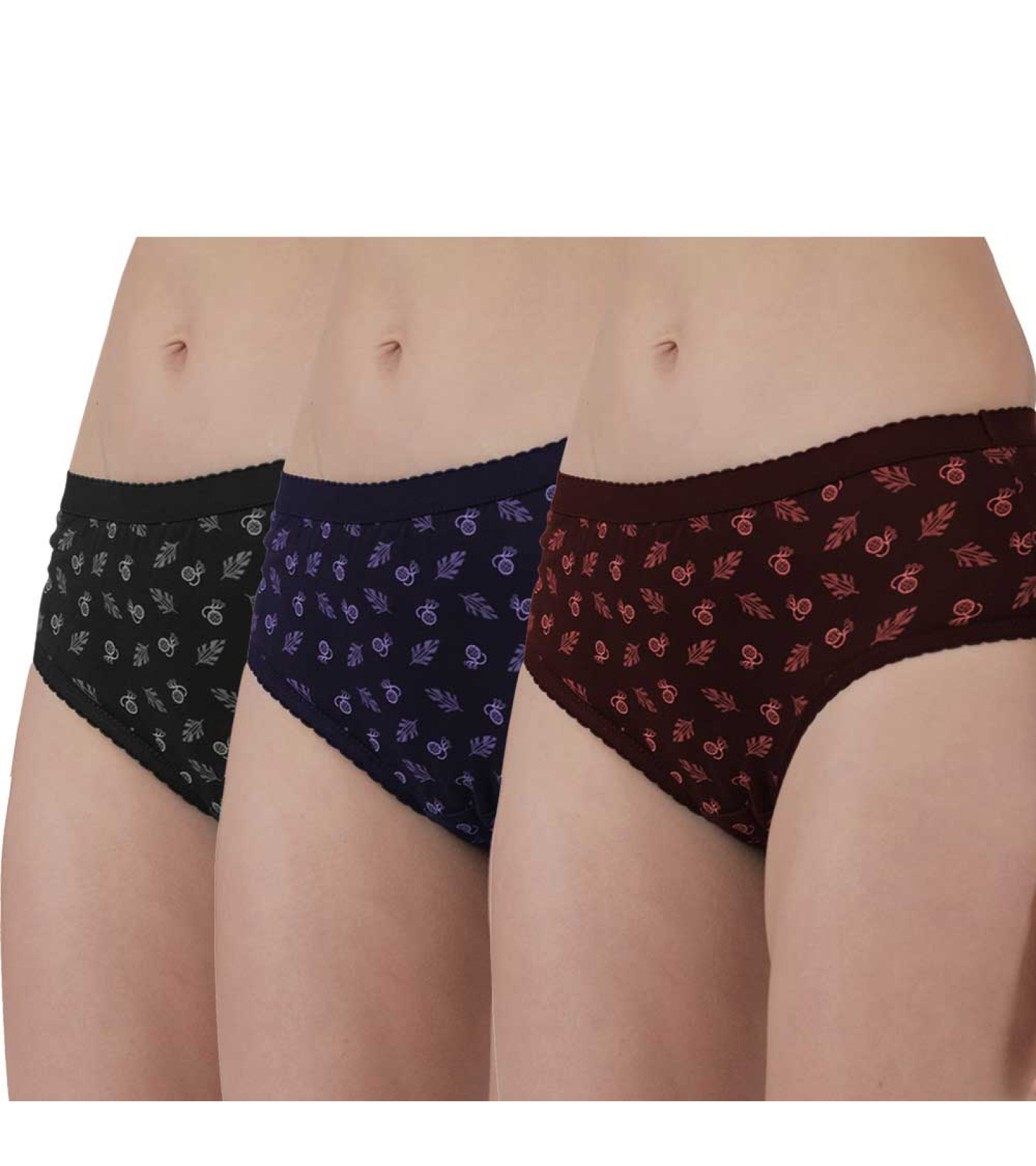 Vink Multicolor Women's Printed Panty Combo Pack of 3 | Outer Elastic